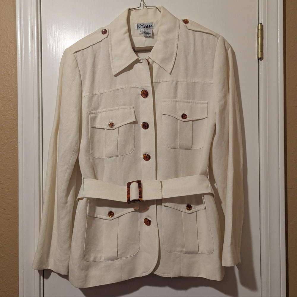 Vintage Cream Utility Jacket
